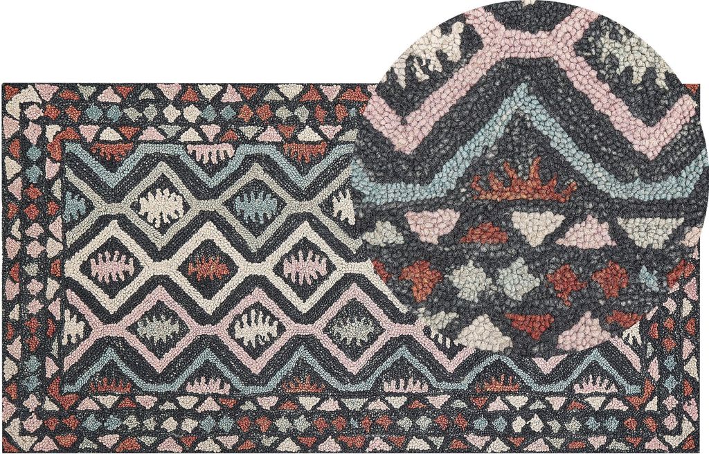 BELIANI Teppich mehrfarbig Wolle 80 x 150 cm geometrisches orientalisches Muster