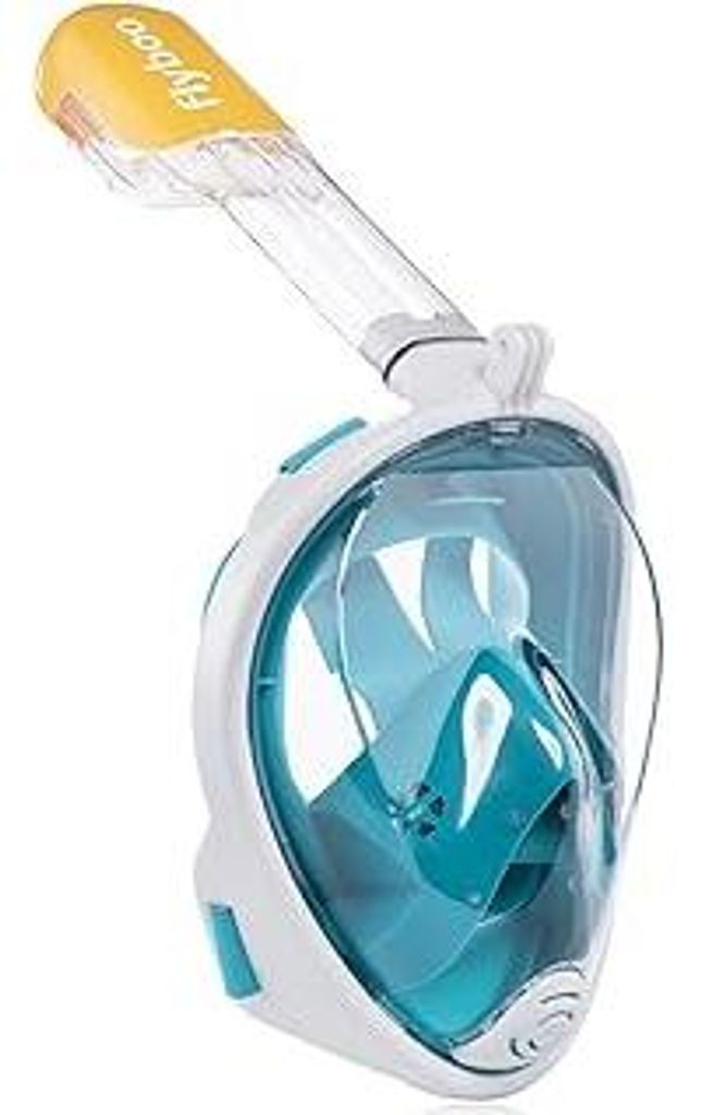 Flyboo Tauchmaske Schnorchelmaske Vollmaske,180-Grad-Sicht Tauchmasken mit Panorama-Vollgesichtsdesign,Sportkameras Kompatible Taucherbrille für E...