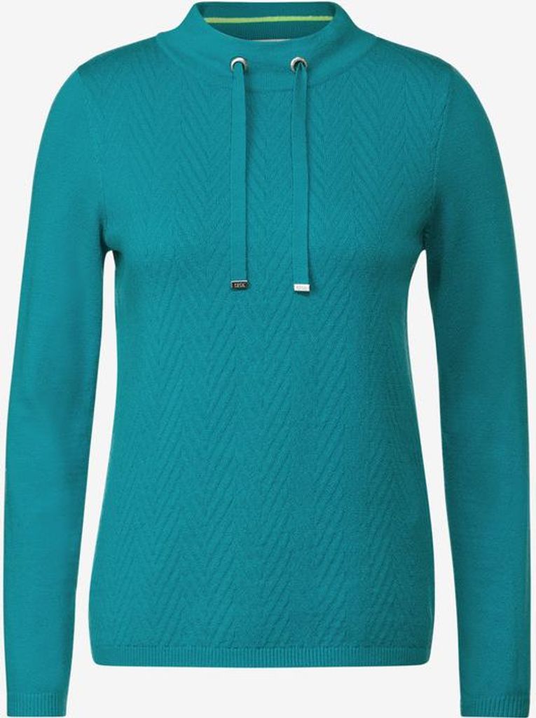 Cecil Damen Strickpullover frosted aqua blue mit Strukturmuster