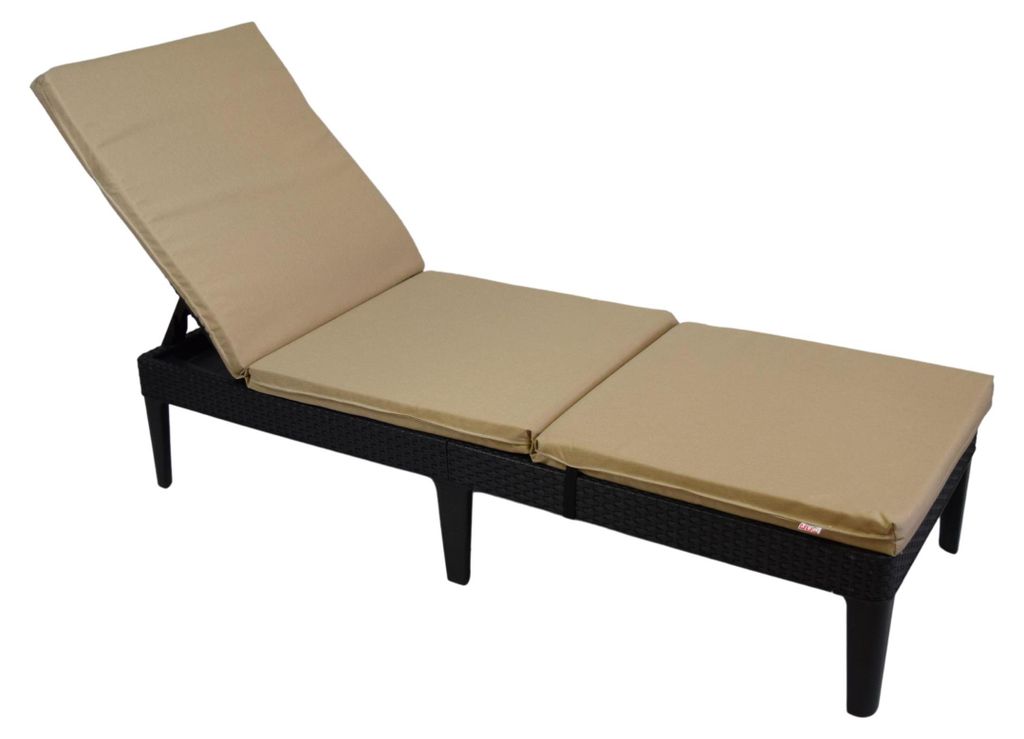 Wasserfestes, faltbares Liegestuhlkissen mit Gummizug, beige