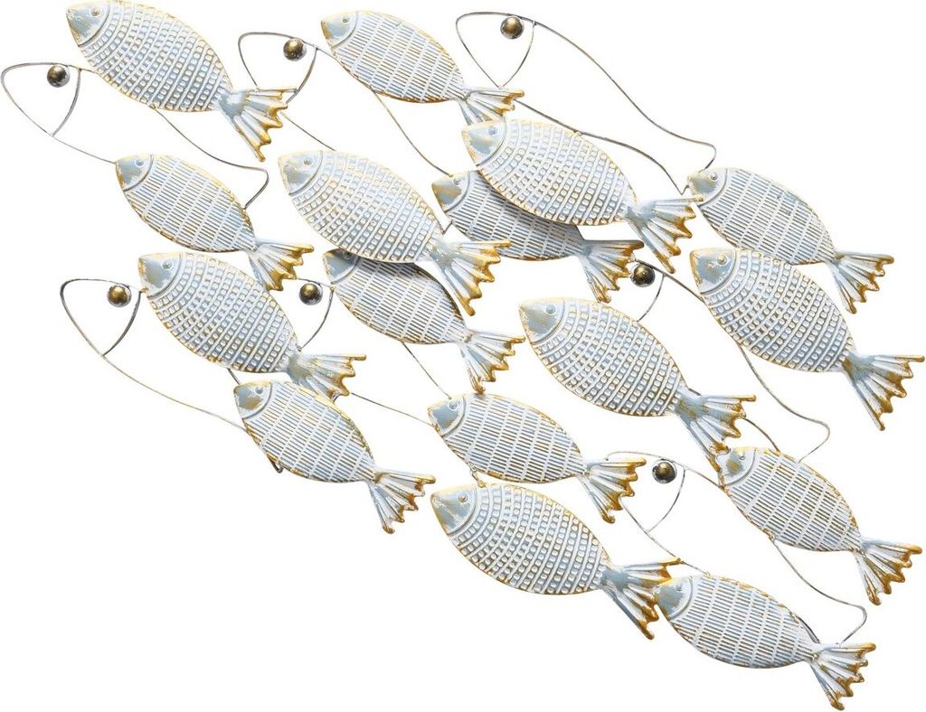 BOLTZE Wanddekoobjekt "Pelosa" aus Eisen in grau, Wanddeko Fisch