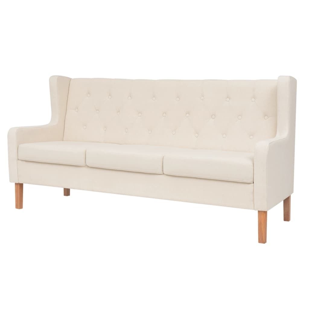 "Winteraktion" 2-tlg. Sofa-Set Stoff Cremeweiß - Klassische Sofas CC1681