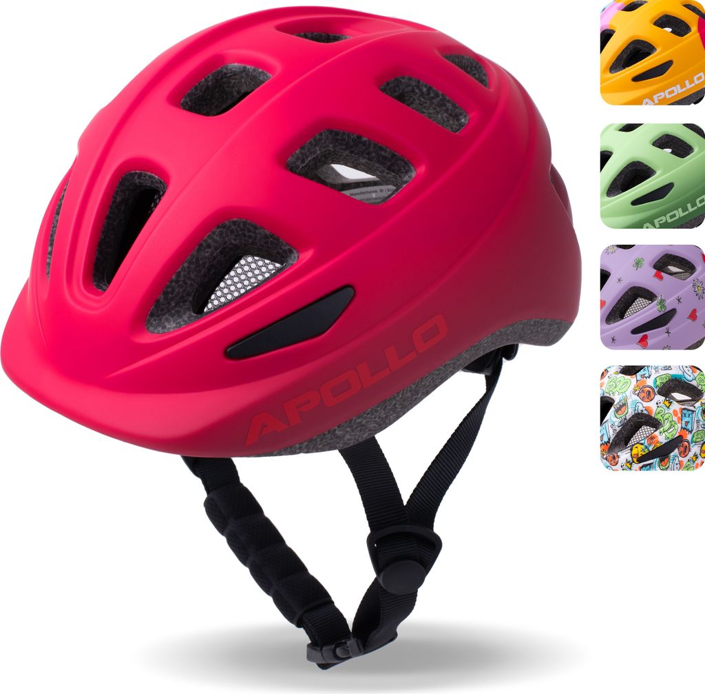 Apollo Kinder Fahrradhelm, Helm für Kinder & Jugendliche, Multisport Helm - Red Fade - S (48-52 cm)