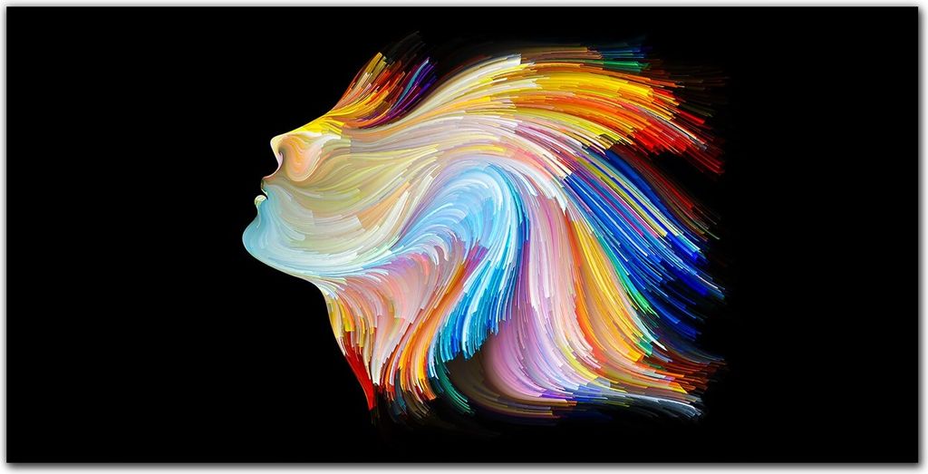 Coloray Bild aus Acryl 140 cm x 70 cm - Gehärtetes Acryl Bild auf Acrylglas Wohnzimmer Küche Dekoration Wanddekoration - Die Frau Grafiken