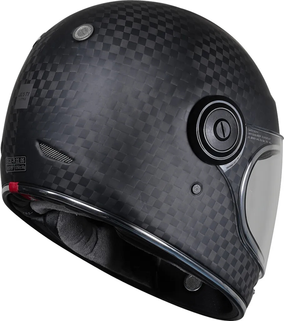 Casque Jet en Carbone Just1 J-Cult Vintage Look pour Homme et Femme
