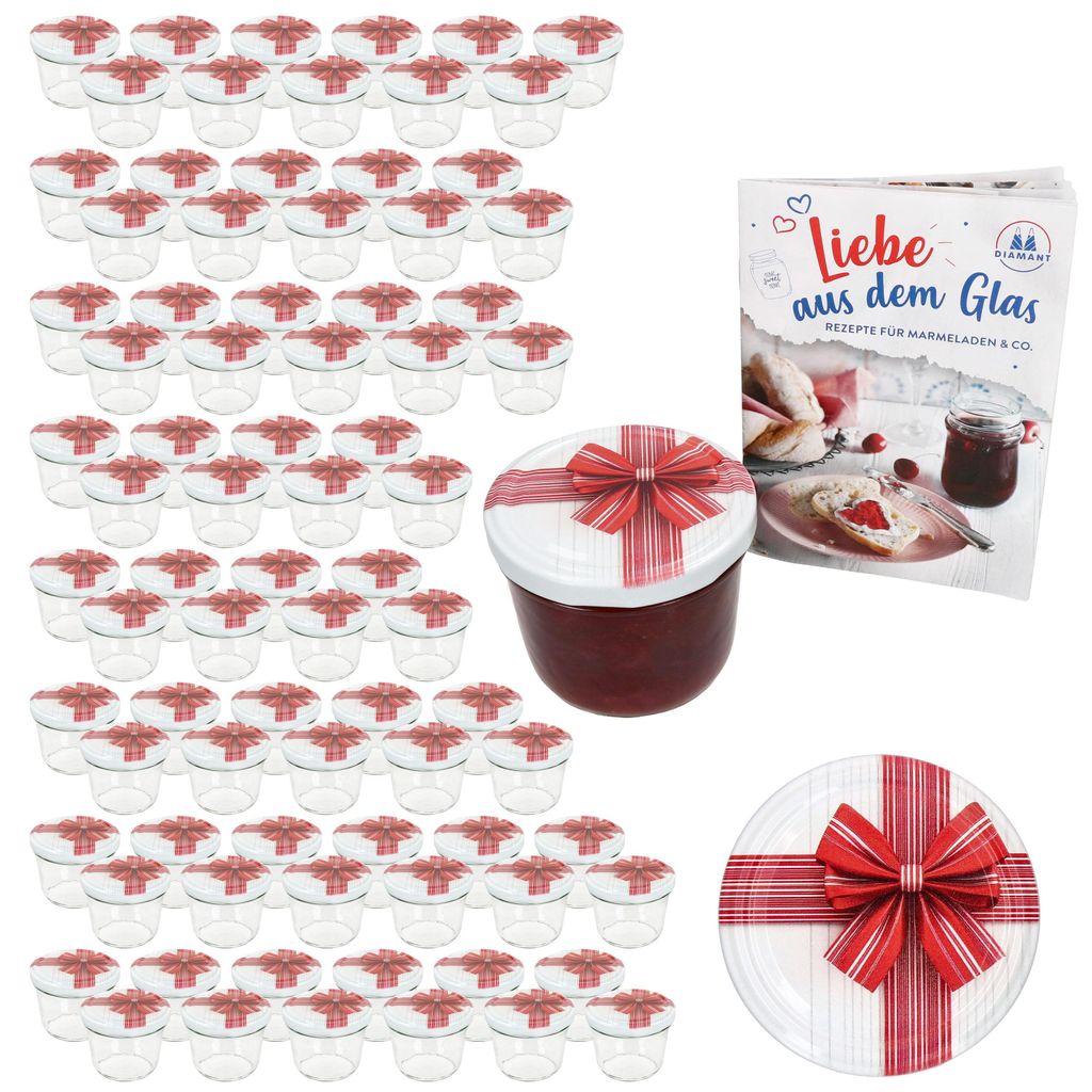 100er Set Sturzglas 230ml Einmachglas TO82 Geschenk Deckel Produktbild 