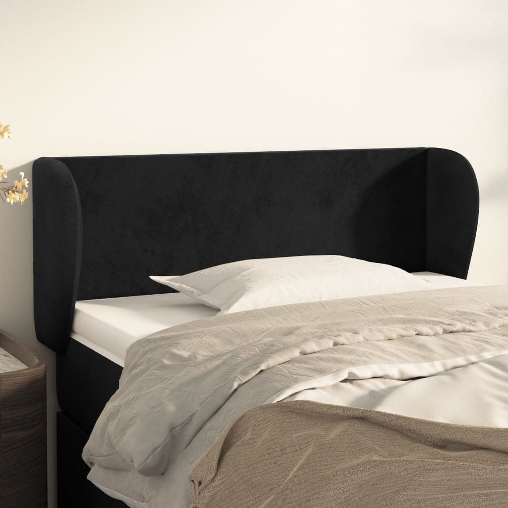 Maison Exclusive - Kopfteil mit Ohren Schwarz 103x23x78/88 cm Samt