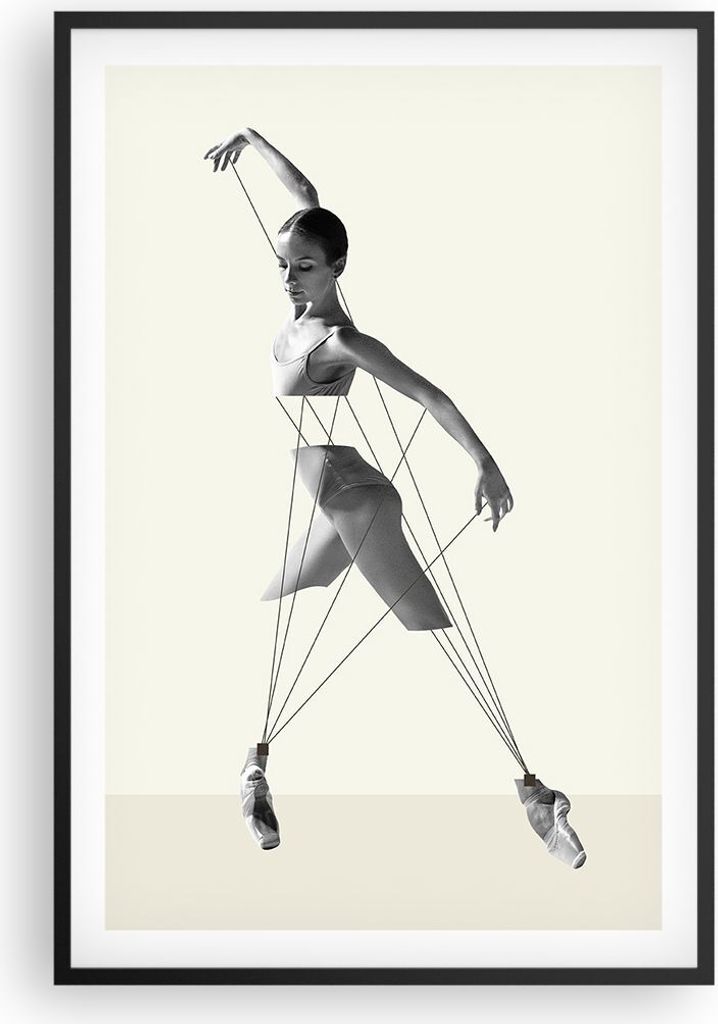 Gerahmtes Poster - Schwarzer Rahmen - Surreal Ballerina Produktbild 