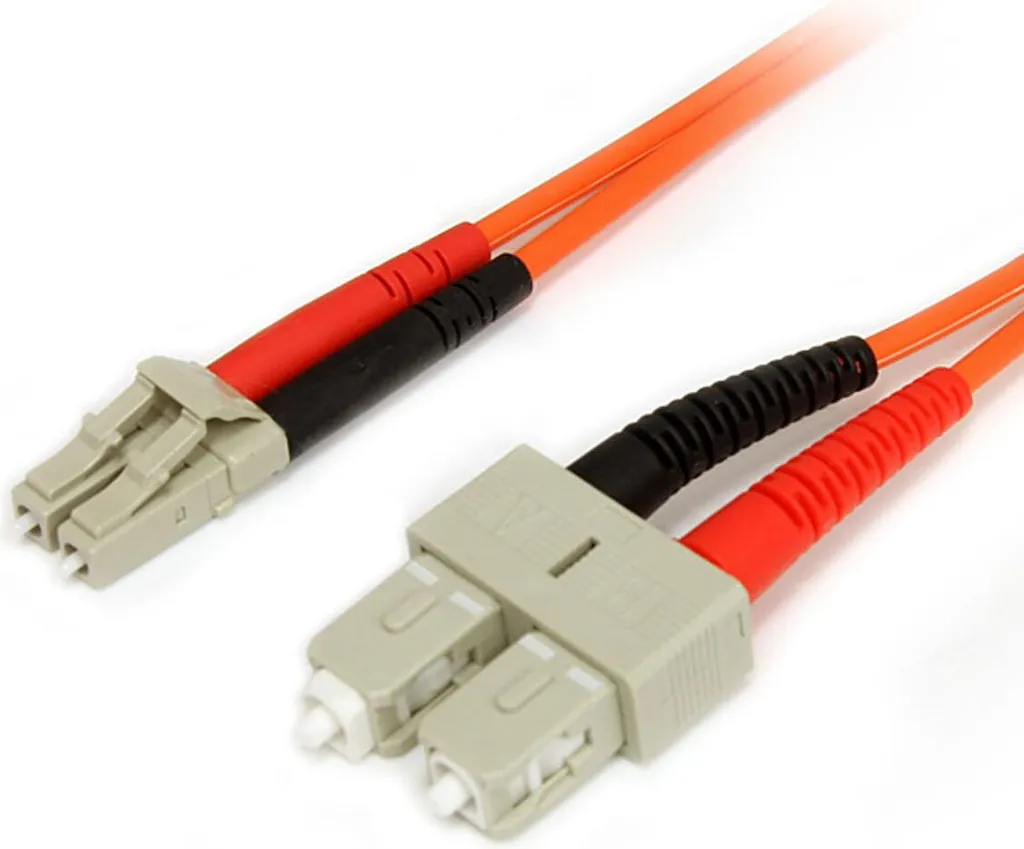 StarTech.com Cavo in fibra ottica da 2 m - Multimodale duplex 62,5/125 - LSZH - LC/SC - OM1 - Cavo patch in fibra da LC a SC (FIBLCSC2)