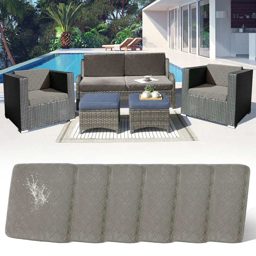 6 Stück Outdoor Kissen Wetterfest Sofabezug Wasserdicht Sofa Sitzkissenbezug Outdoor Sofa Überzug Bezüge Für Gartenpolster Sofa Cushion Cover S...