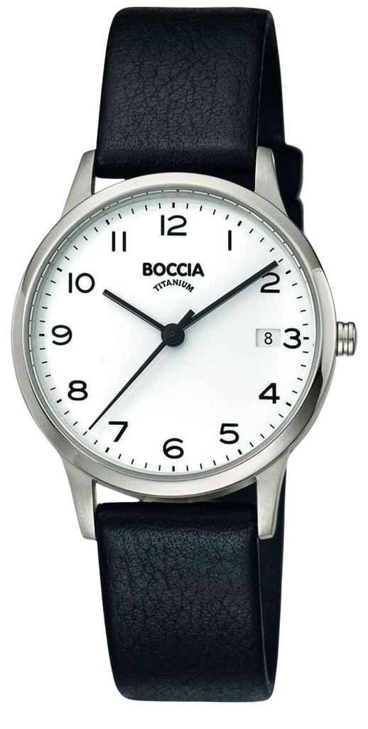 Boccia Titanium 3310-01 Uhr Damenuhr Lederarmband Datum Produktbild 