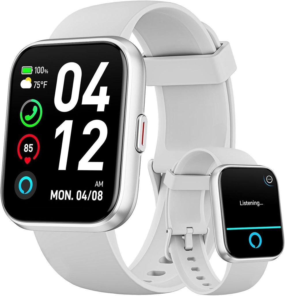 Smartwatch Damen Herren mit Telefonfunktion, 1,85" Fitnessuhr Smart Watch, 120+ Sportmodi Fitness Tracker mit Herzfrequenz/Schlafmonitor Schrittzä...