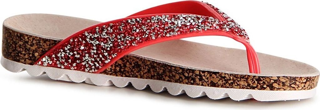 topschuhe24 1127 Sandalen Sandaletten Zehentrenner Glitzer, Farbe:Pink, Größe:36 EU
