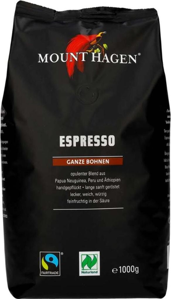 ARABICA-KAFFEEBOHNEN 100 % ESPRESSO FAIR TRADE 1 kg - MOUNT HAGEN