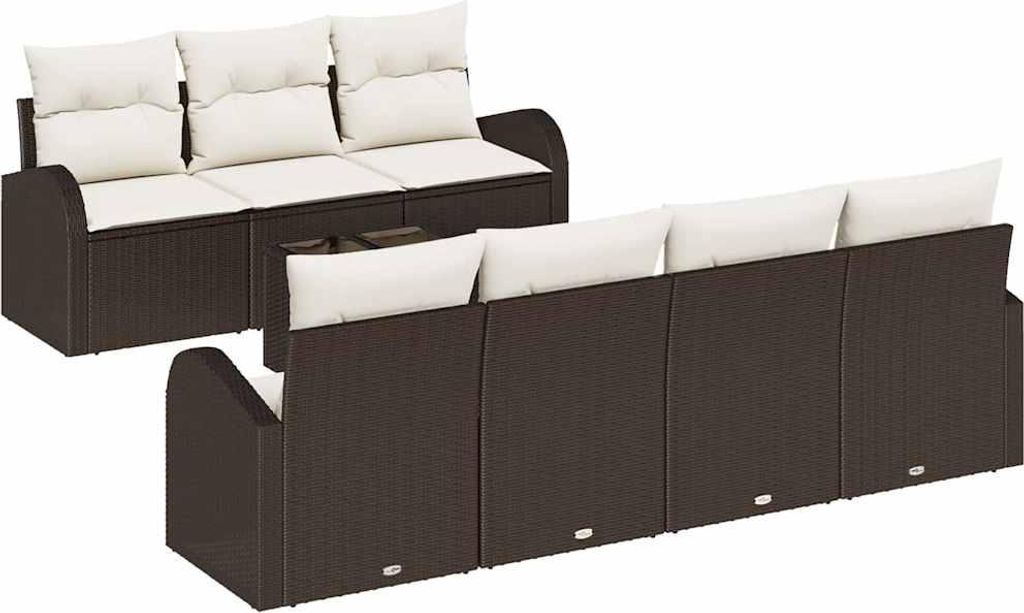 Möbel Gartensofa-Set - Outdoor-Lounge-Set - Braun 55 x 55 x 37 cm Poly-Rattan - Gartengarnitur - Gartensofas CLORIS6596882