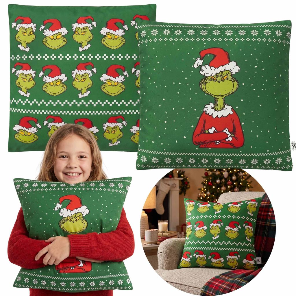 Grinch Weihnachts-Kissenbezüge, 2er-SET, Baumwolle, Produktbild 