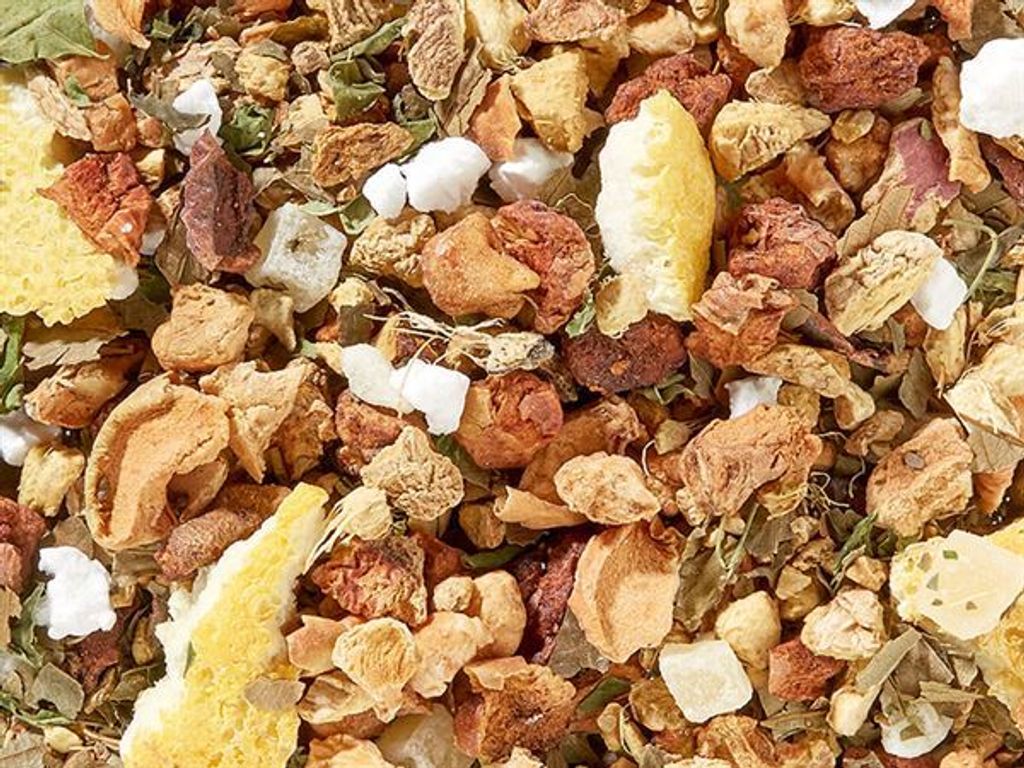 Früchteteemischung Ingwer-Basilikum-Zitrone aromatisiert Produktbild 