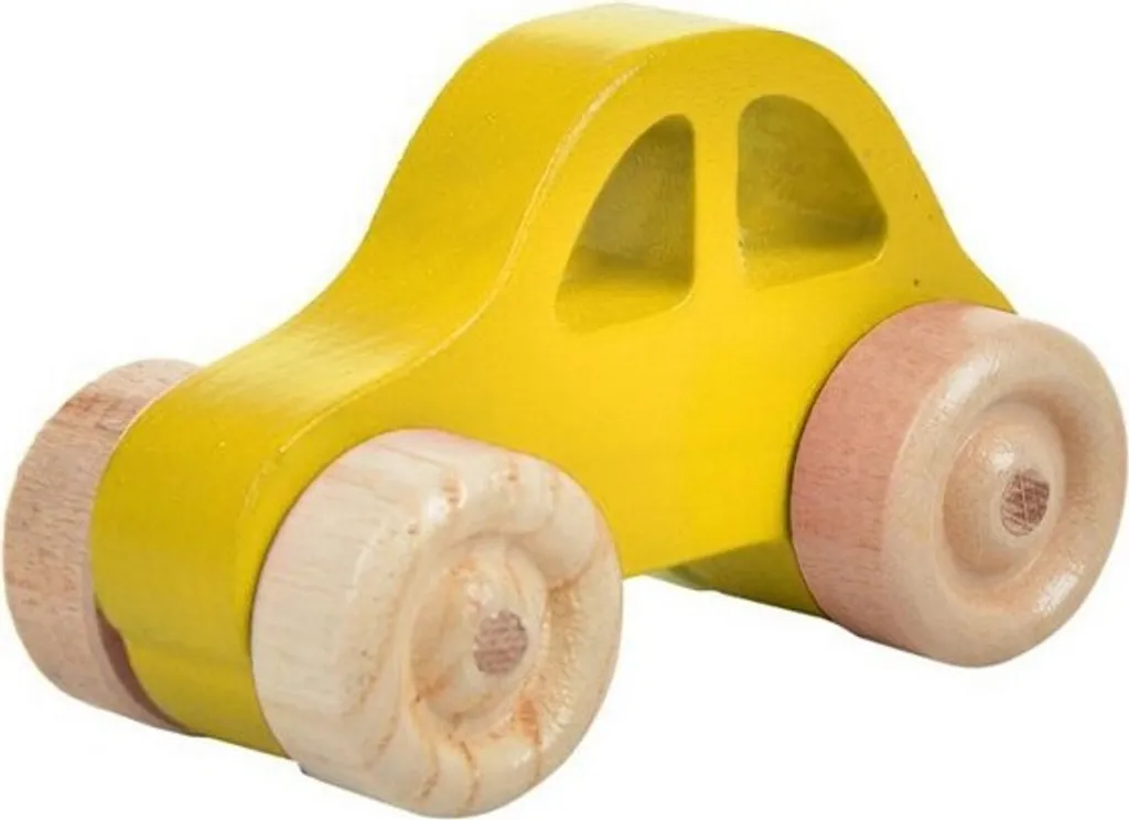 Jouet Bois 10cm Skye Decor - Petite Voiture Jaune Enfant (PIN 100%)