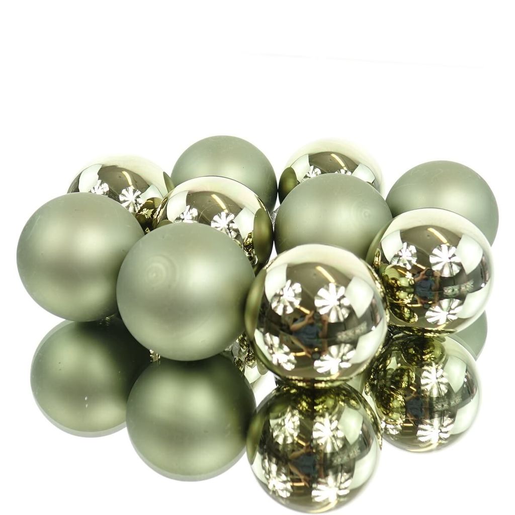 Decoris® Christbaumkugeln Rosemary grün Ø 6 cm 10er Pack - Produktbild 