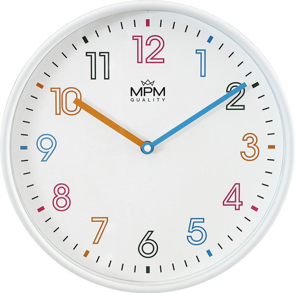 MPM-Quality Wanduhr Joanna rund Ø 300 mm Kunststoff Weiß