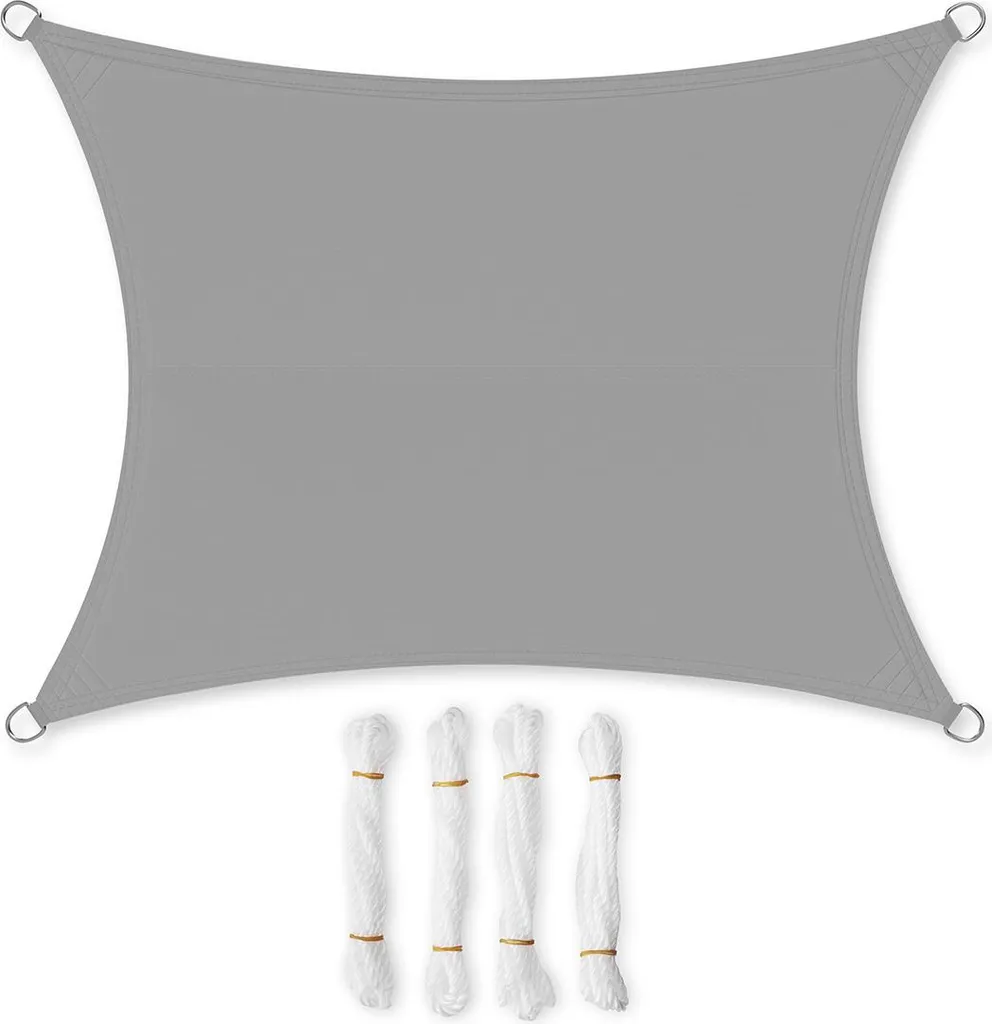 Voile pare-soleil 3 x 5 m rectangulaire en PEHD résistant aux UV et pluie
