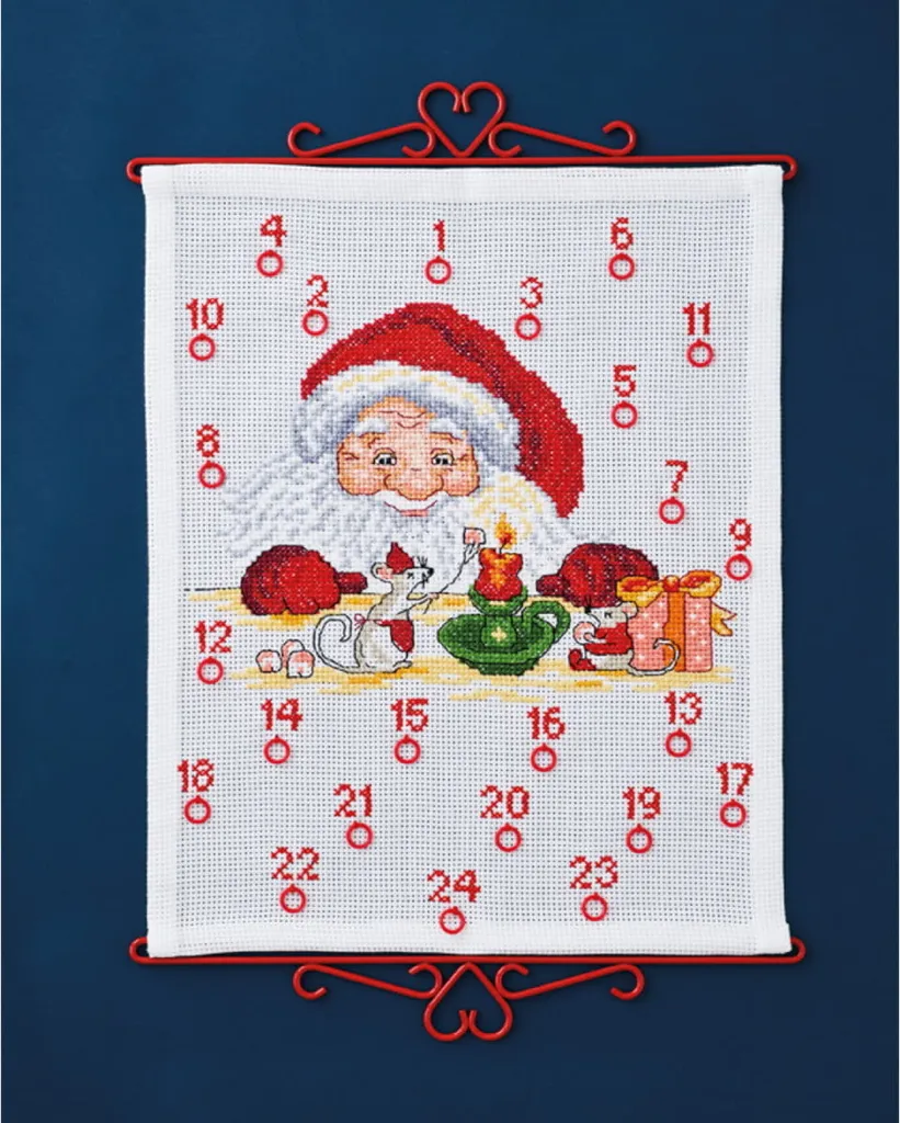 Kit broderie point de croix Permin pour Calendrier de l'Avent Noël