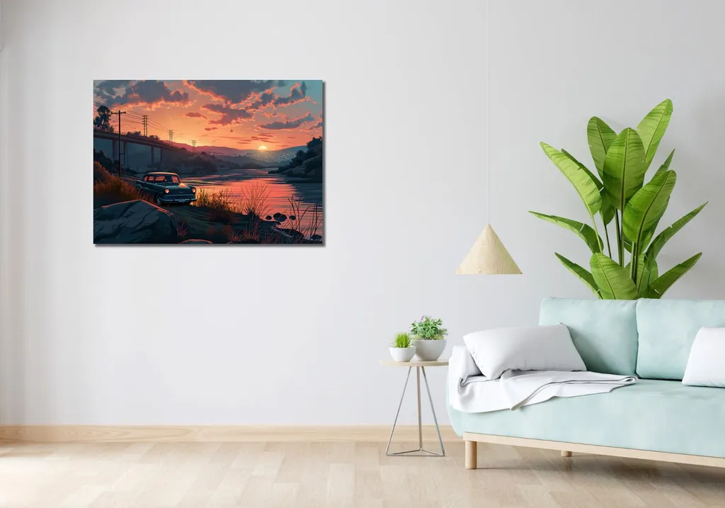 Klassik Image Coucher de Soleil 100x70 cm - Impression HD Haute Qualité - 2