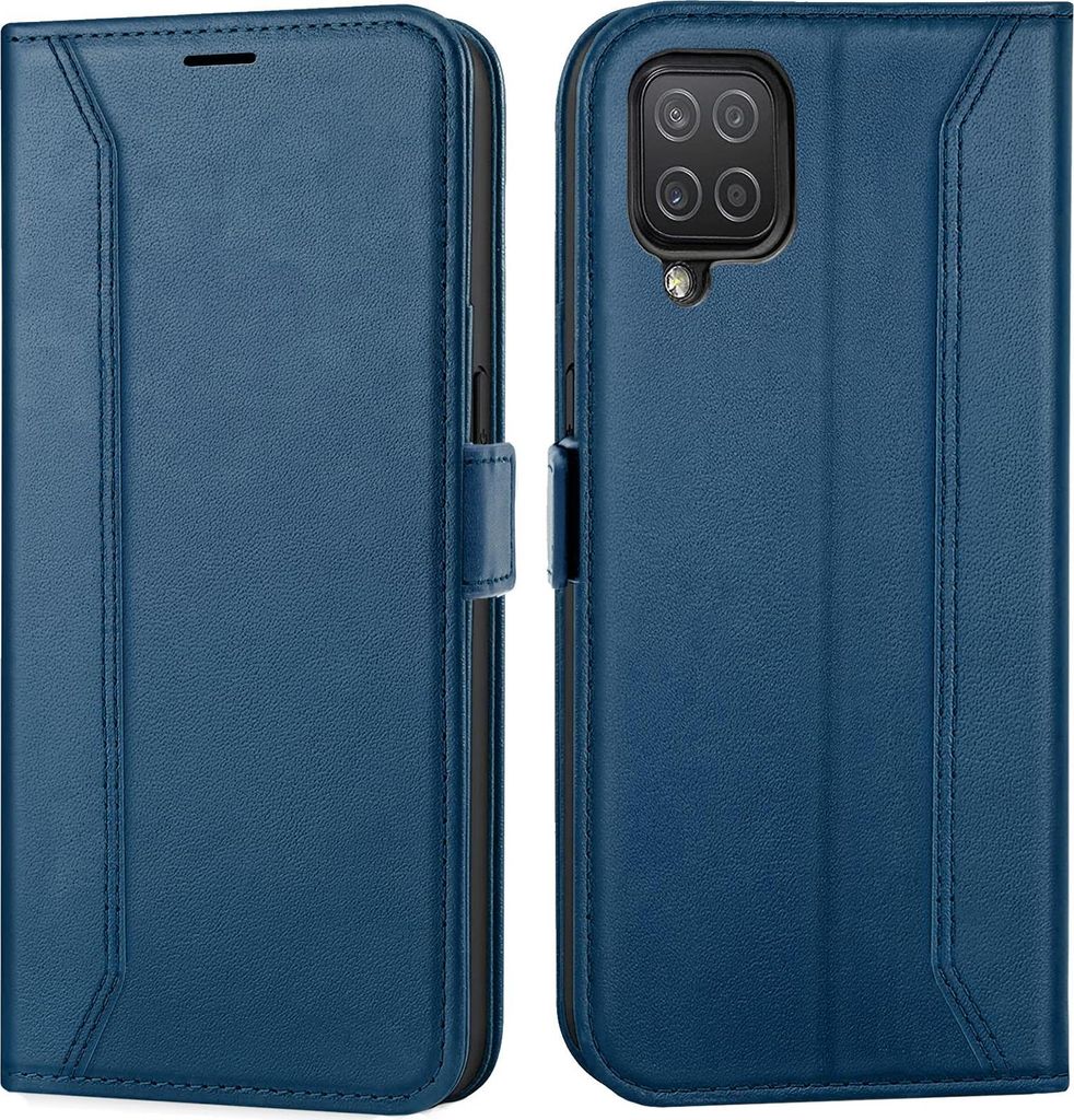 Handyhülle für Samsung Galaxy A22 4G, M22, M32 Hülle Flip Case klappbare Tasche Schutzhülle, Blau