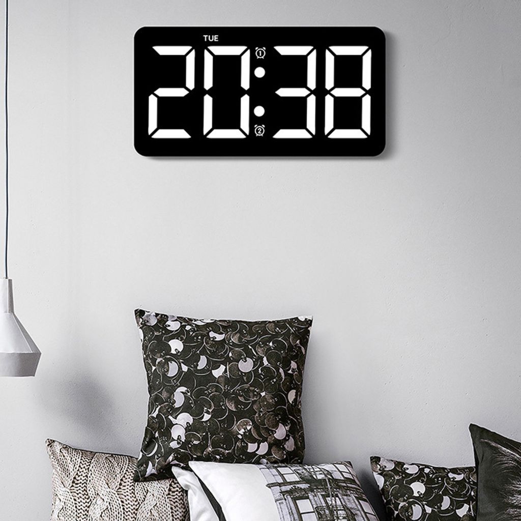 Digitale Wanduhr, großes Display, 10,5 Zoll, LED-Wecker mit Produktbild 5