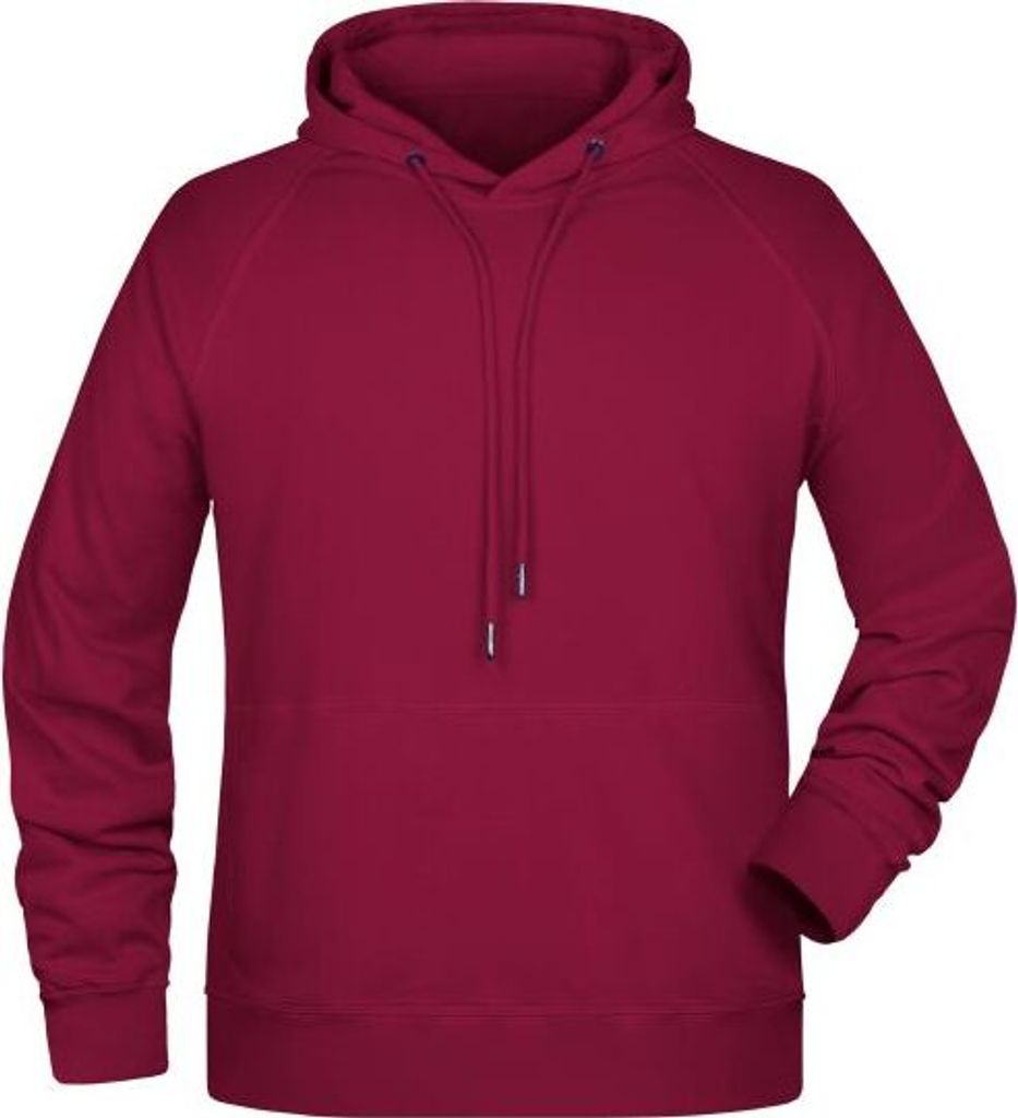 Men's Hoody Kapuzensweat mit Raglanärmeln wine, Gr. L