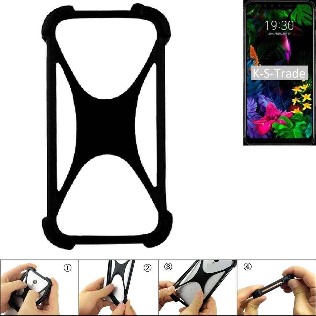 K-S-Trade Handy-Hülle Schutz-Hülle kompatibel mit LG Electronics G8s ThinQ Silikon Bumper TPU Softcase Smartphone Stoßschutz, schwarz