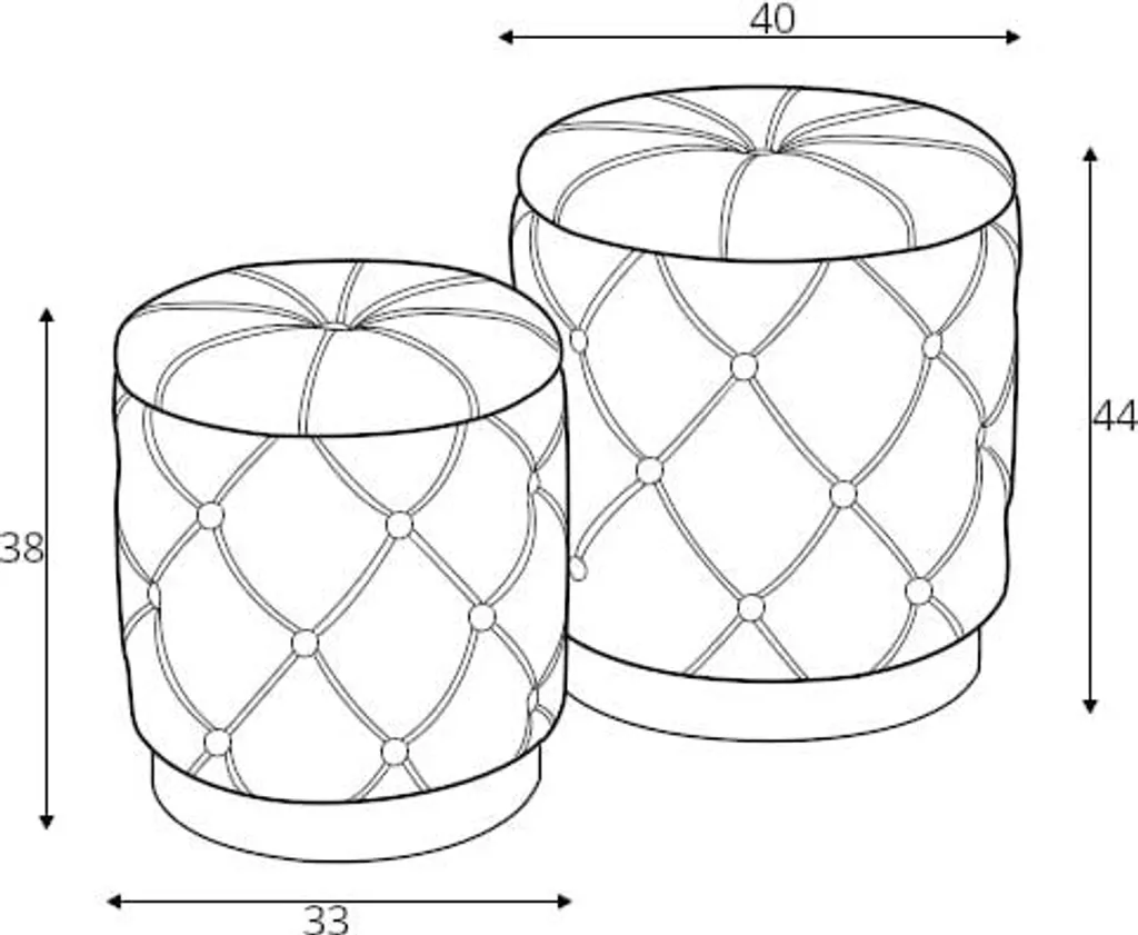 Ensemble 2 poufs Polly gain de place pour petits salons et studios - 7