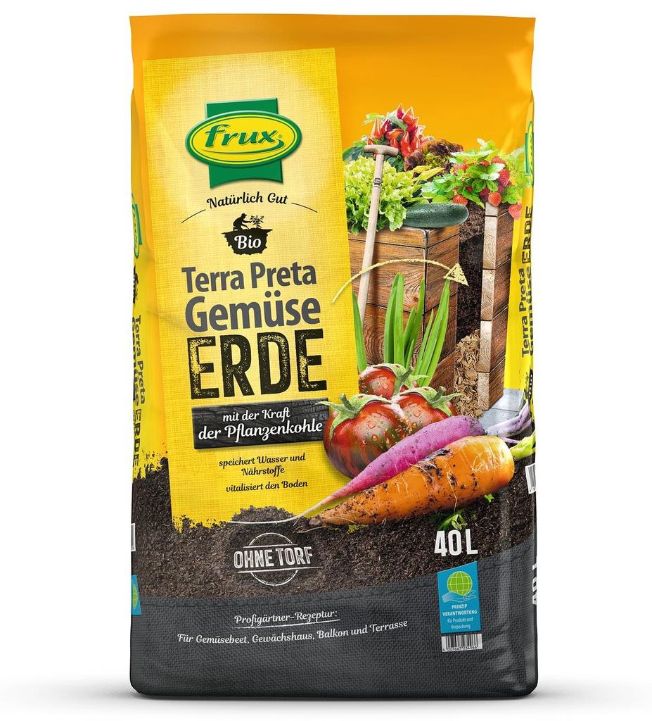 frux® Pro  Terra Preta Gemüseerde mit Pflanzenkohle Produktbild 