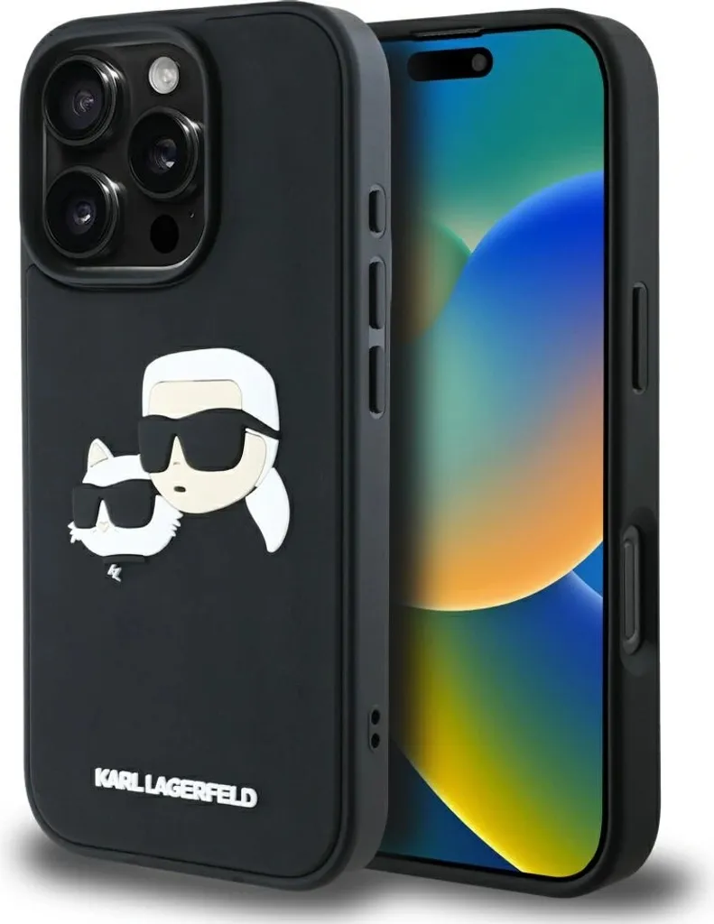 Cover Protettiva iPhone 16 Pro Karl Lagerfeld HC 3D Rubber Black