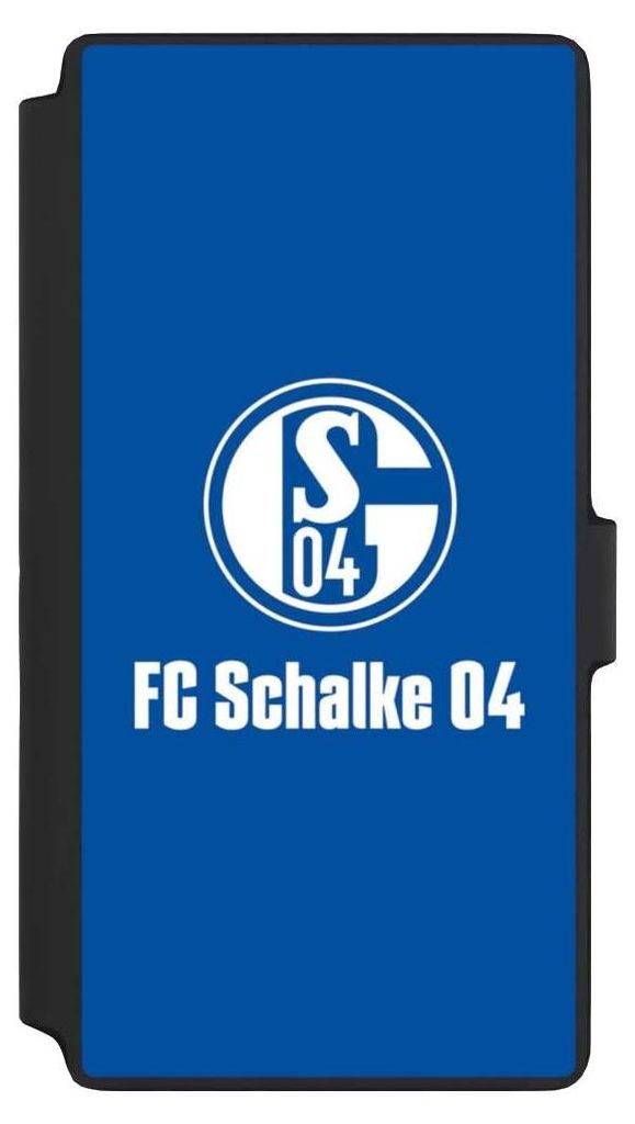 NIVOCASE Klapphülle für Samsung Galaxy S22 Ultra Handyhülle aus Kunst Leder NIVOflip schwarz FC Schalke 04 Logo Offizielles Lizenzprodukt