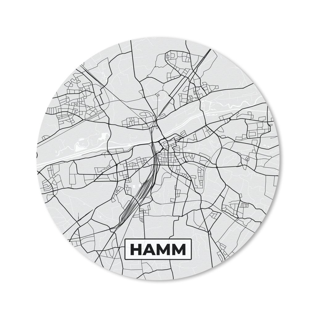 MuchoWow Mauspad Mousepad Karte - Hamm - Stadtplan - Deutschland 50x50 cm - Mousepads - Maus Mat - Pad - Mausunterlage - Vinyl