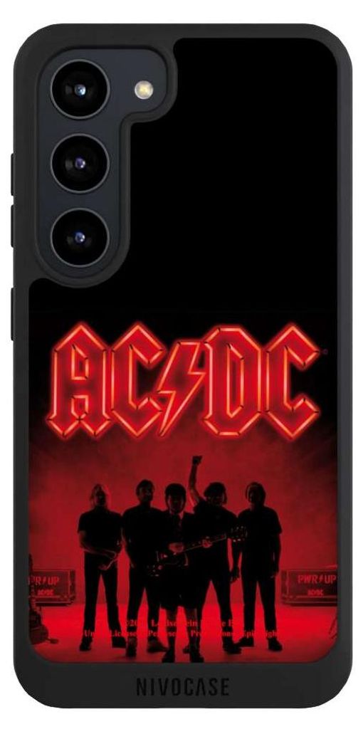 NIVOCASE Handyhülle für Samsung Galaxy S23 Hülle NIVOpure Case Schwarz ACDC Band Offizielles Lizenzprodukt
