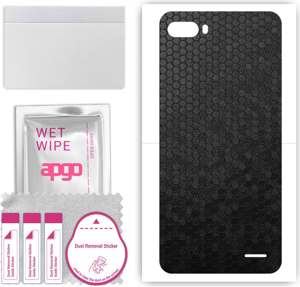 apgo Rückseite Schutzfolie, Skin, kompatibel mit Ulefone S1, Hinten Displayschutzfolie aus Vinylfolie, kratzfest, einfache Montage - Schwarze Honi...