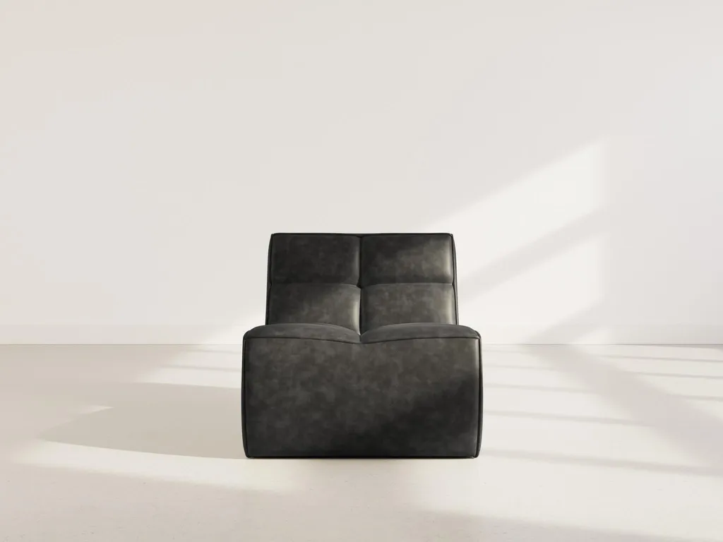 Lisa Design Alya - Module d'Assise en Simili Noir pour Canapé Modulable