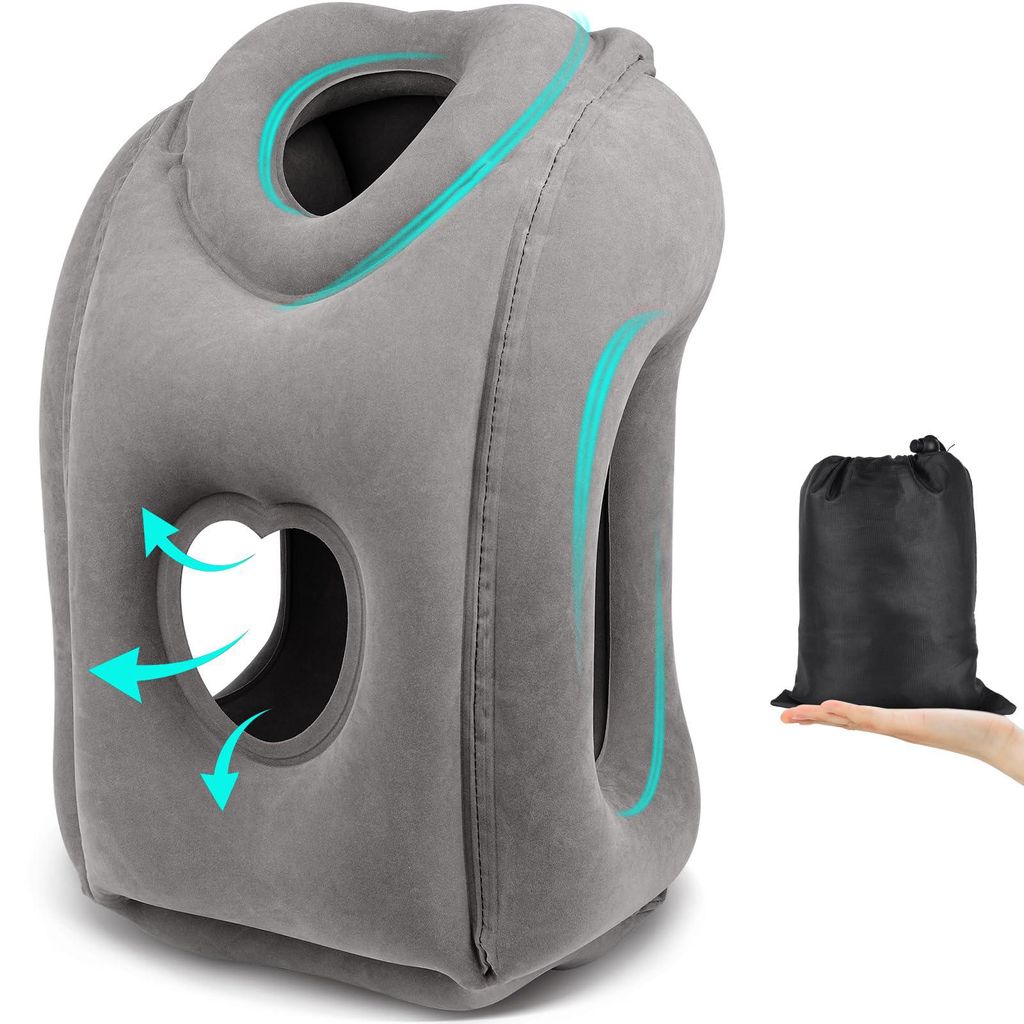 Reisekissen,Nackenkissen Flugzeug Aufblasbar, Faltbar Tragbar Komfortabel Travel Pillow, Stützt den Kopf und schützt die Halswirbelsäule Nackenk...