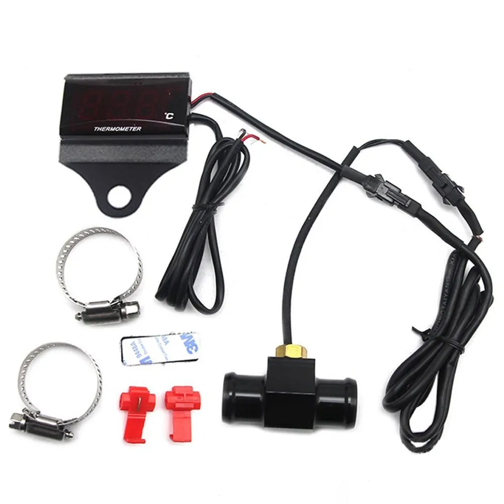 Thermomètre Moto 12V Étanche avec Adaptateur Bougie et Sonde Thermique