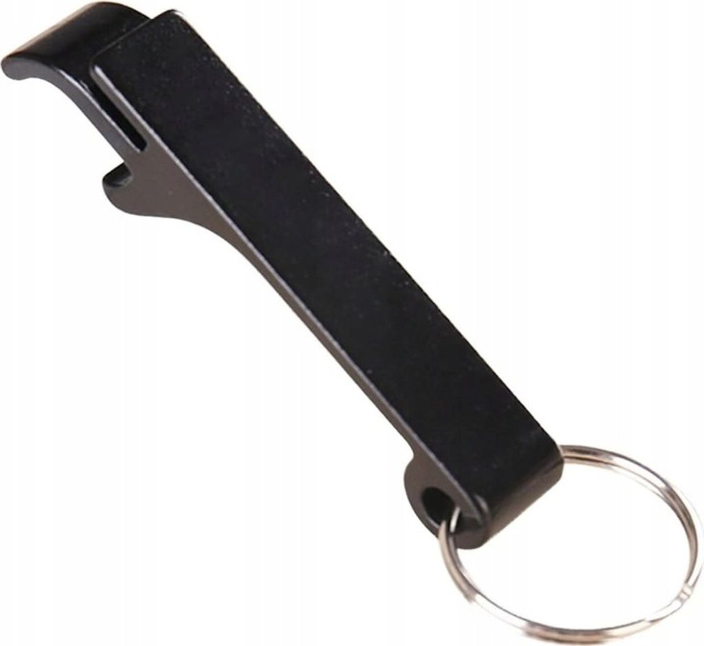 Flaschenöffner Universal Schlüsselanhänger Aluminium schwarz klassisch