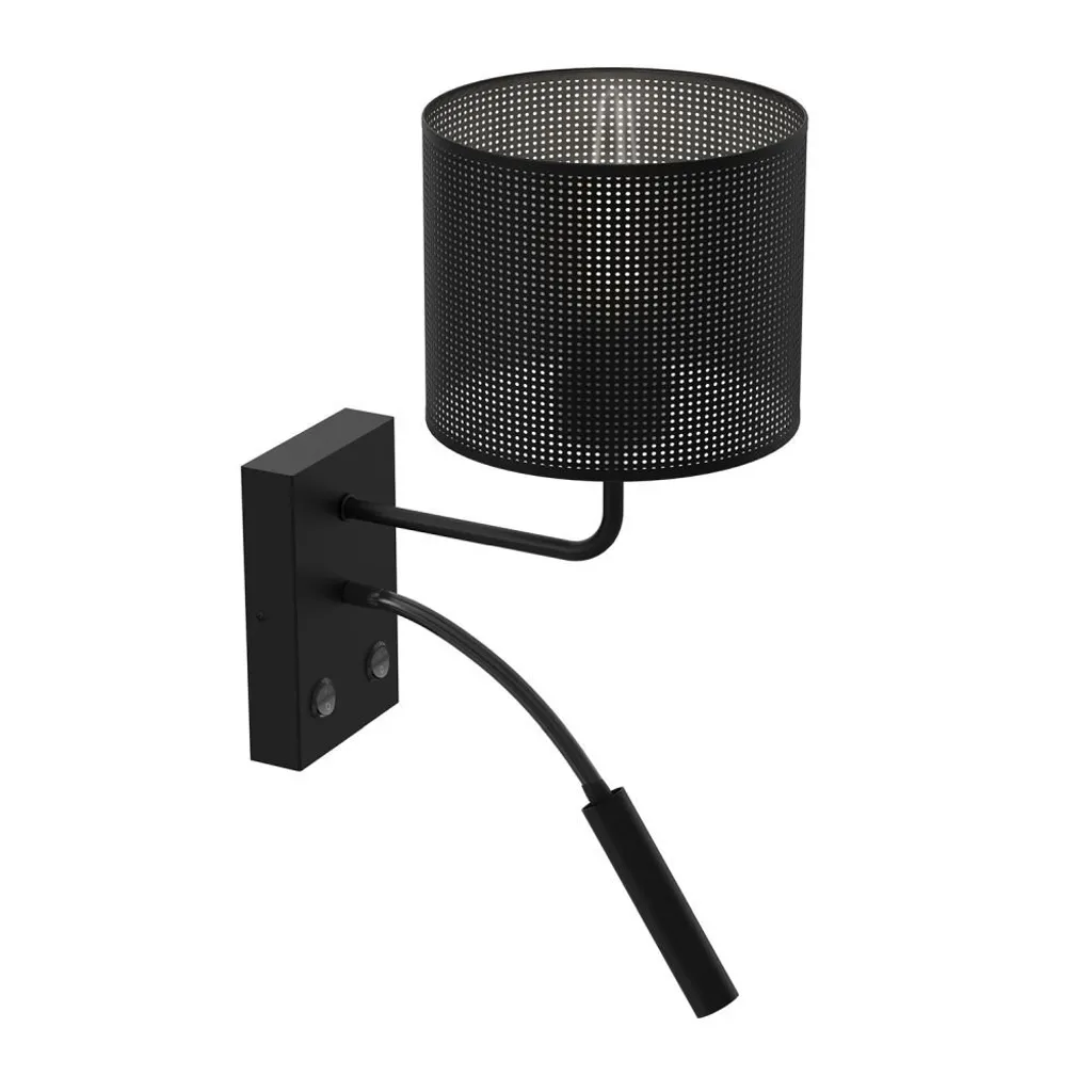 Lampe de Lecture Noire Design Loft avec Double Éclairage E27 et G9