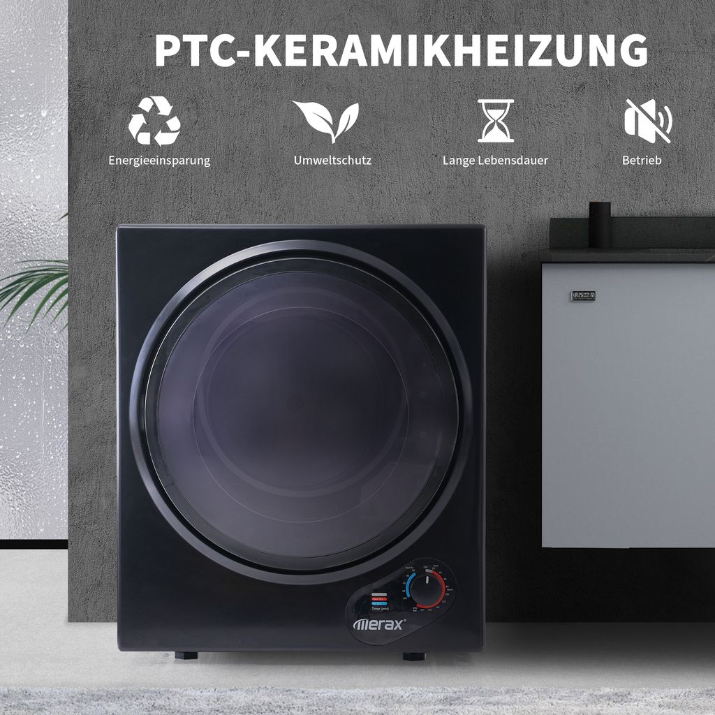 Merax Mini-Wäschetrockner Trockner Ablufttrockner, Produktbild 4
