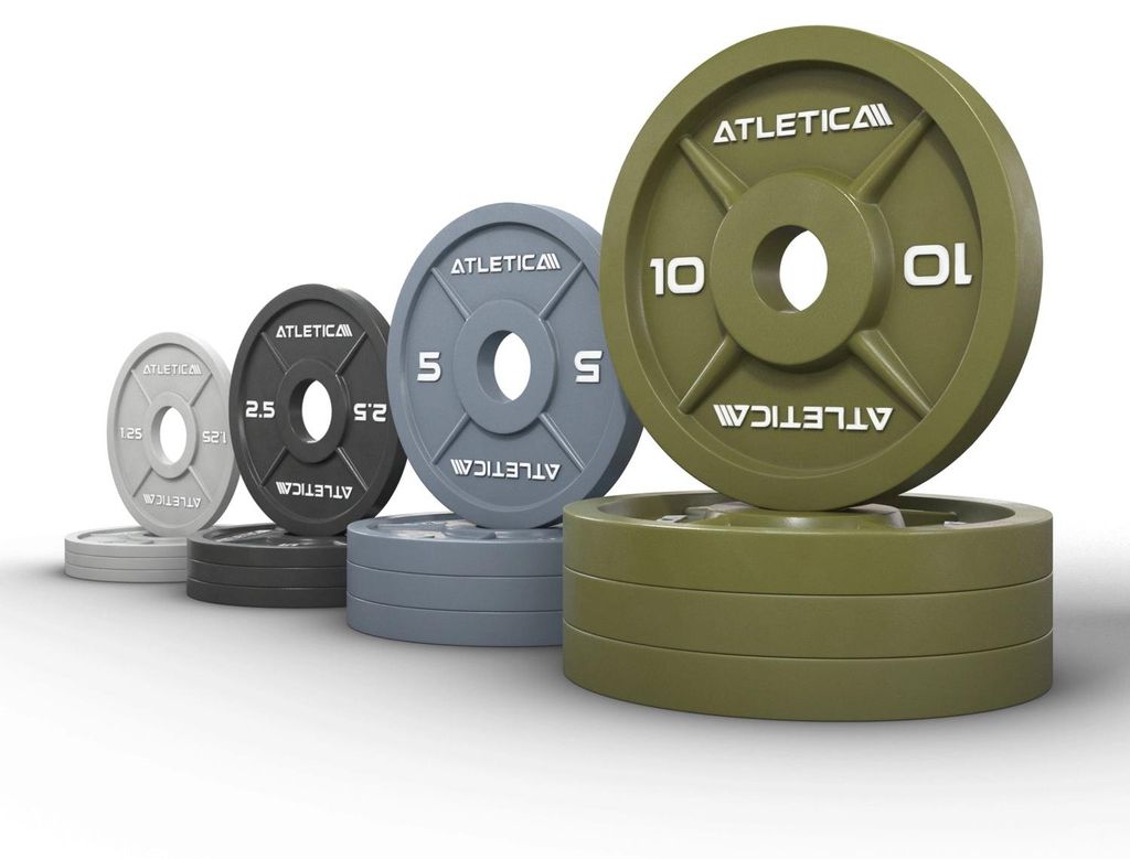 ATLETICA Color Iron Plates SET | 75kg | Optischer Hingucker in deinem Home Gym I Eisen ist sehr langlebig I Praktische Griffmulden für einfaches H...