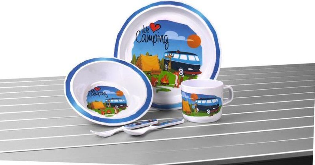 Set de vaisselle pour enfants en mélamine Camp4 "WE LOVE Image du produit 