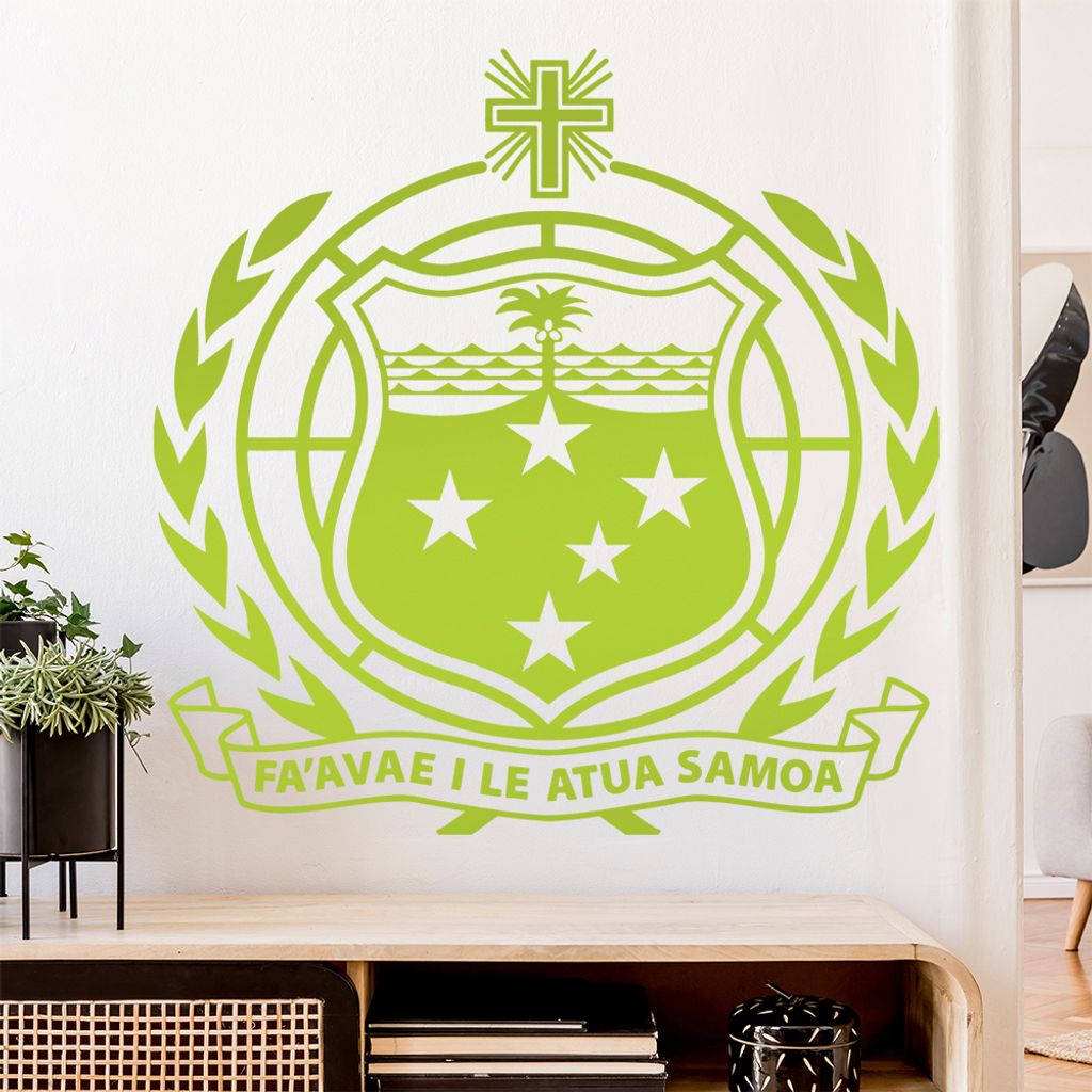 Samoa Wappen Wandtattoo Wandaufkleber Wall Sticker - Dekoration, Küche, Wohnzimmer, Schlafzimmer, Badezimmer