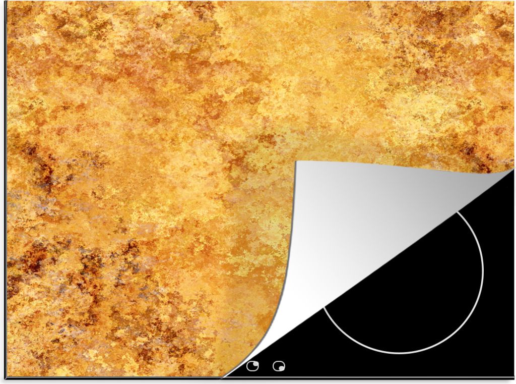 KitchenYeah Herdabdeckplatte Muster - Abstrakt - Farbe - Gold , 60x52cm, Küche Deko, Glaskeramikkochfeld Herdabdeckung, Abdeckplatte fùr Kochfeld