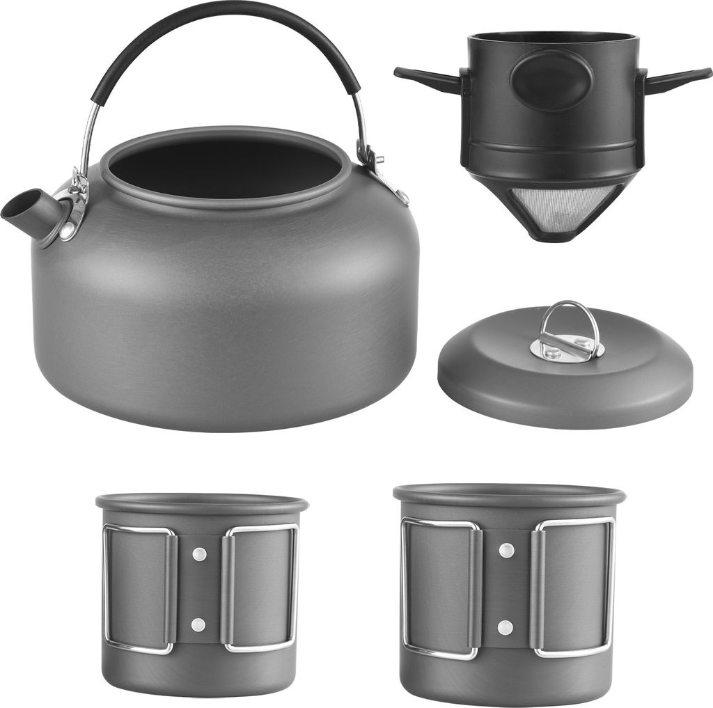 Camping-Wasserkocher mit Tasse und Kaffeefilter fš¹r den Au?enbereich, Wasserkocher fš¹r kochendes Wasser, Rucksack-Wasserkocher, 1,4 l, Kaffee...