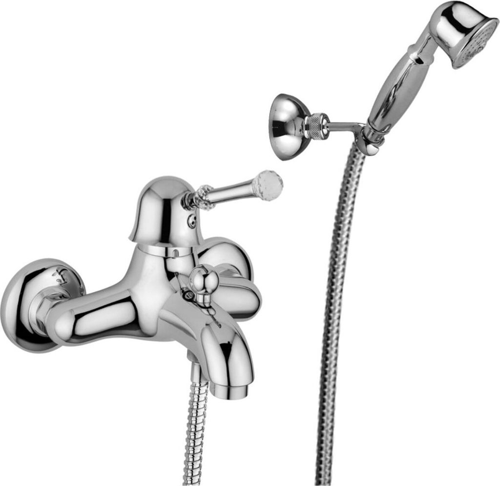 Luxus Dusch Aufputz-Einhebelmischer mit Duplex Brauseset Silber - Luxus Qualität Italy